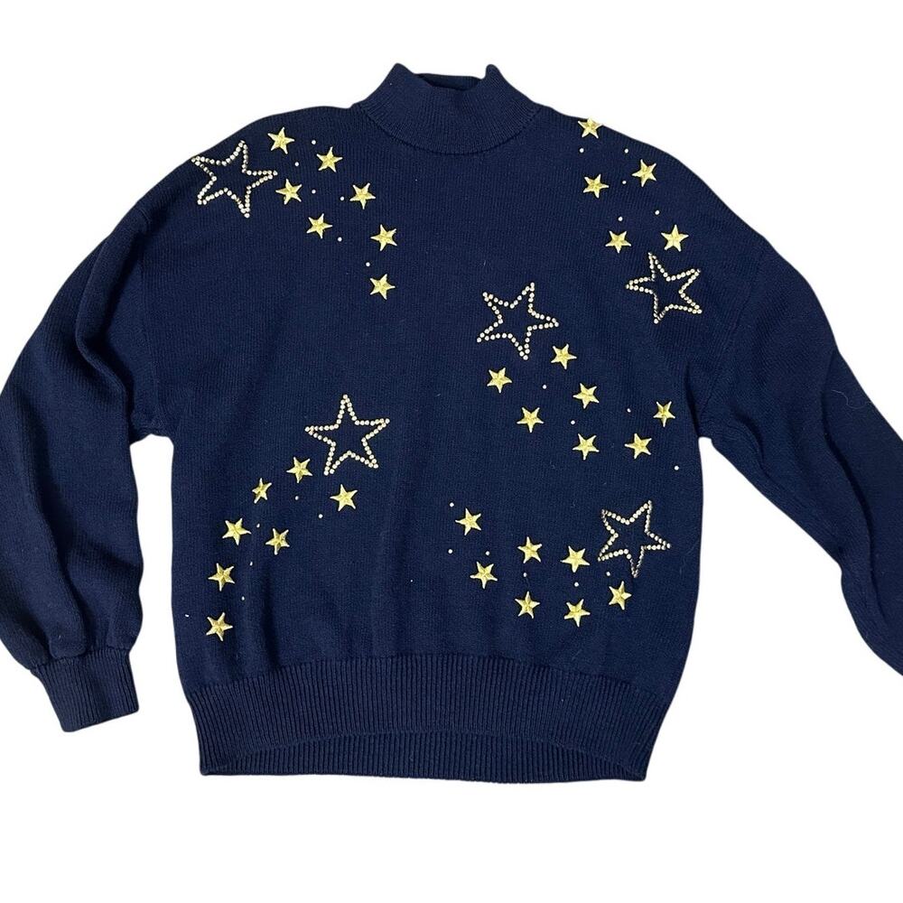 St. John Turtleneck Vintage Shooting Star Embroidered